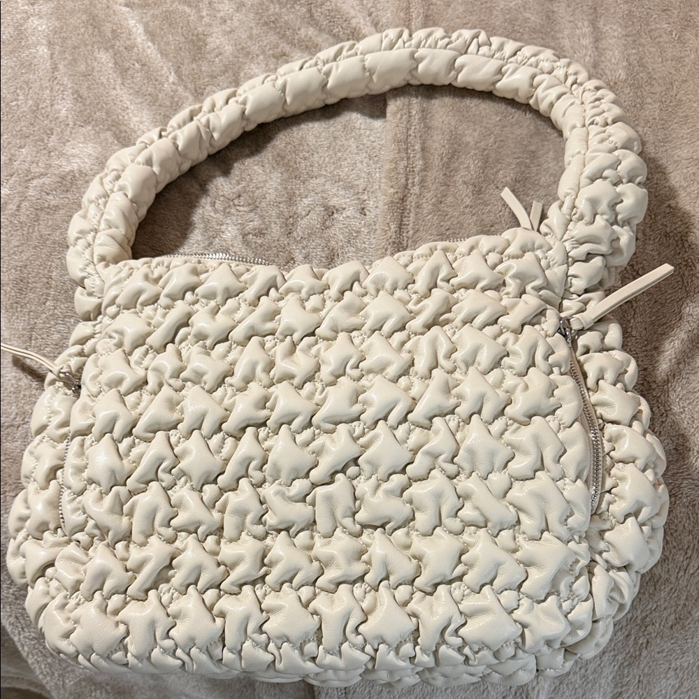 Wild Fable Cream Textured Shoulder Bag
